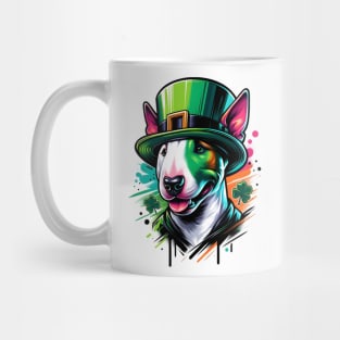 Miniature Bull Terrier Celebrates St Patrick's Day in Style Mug